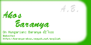 akos baranya business card